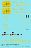 Maine Central 40 Ft Steel Boxcar Yellow Prime Mover - Decal Sheet