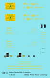 Maine Central 40 Ft Steel Boxcar Yellow Prime Mover - Decal - Choose Scale