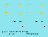 Maine Central 40 Ft Steel Boxcar Yellow Unfilled Herald - Decal - Choose Scale