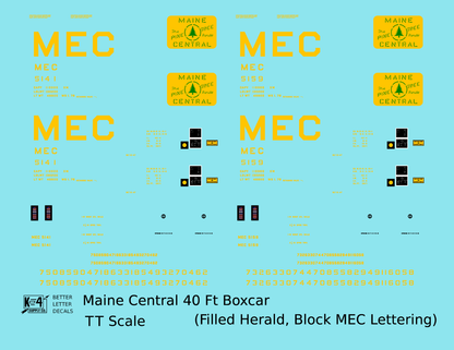 Maine Central 40 Ft Steel Boxcar Yellow Filled Yellow
