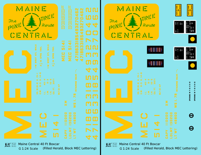 Maine Central 40 Ft Steel Boxcar Yellow Filled Yellow