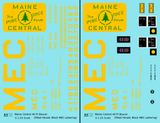 Maine Central 40 Ft Steel Boxcar Yellow Filled Yellow - Decal - Choose Scale