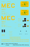 Maine Central 40 Ft Steel Boxcar Yellow Filled Yellow - Decal Sheet