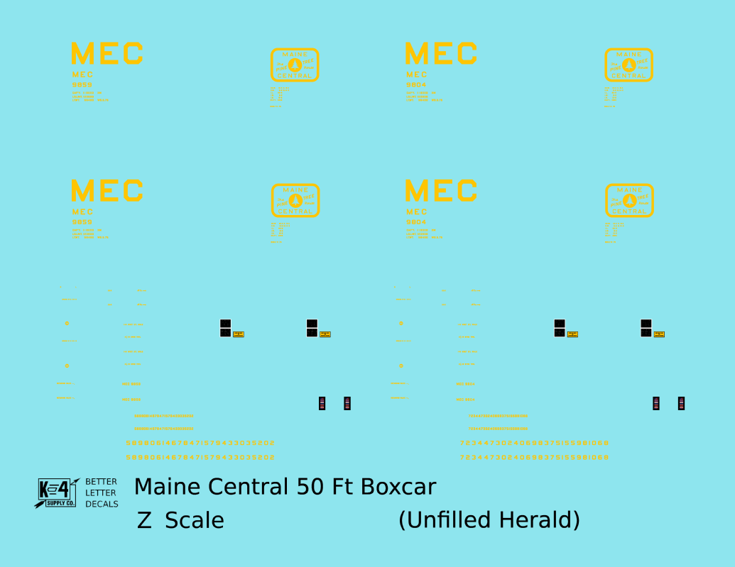 Maine Central 50 Ft Steel Boxcar Yellow Unfilled Herald