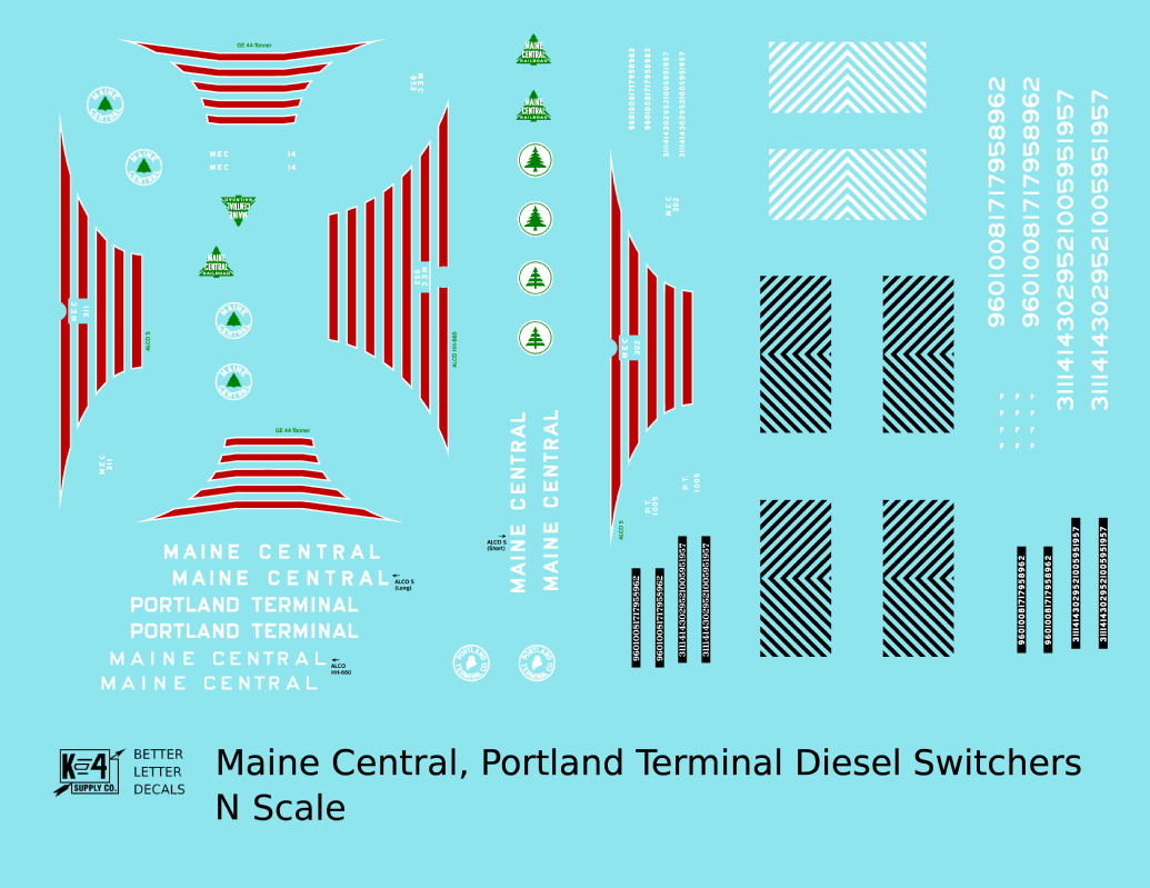 Maine Central Diesel Switcher Locomotive Red and White