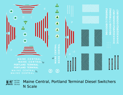 Maine Central Diesel Switcher Locomotive Red and White