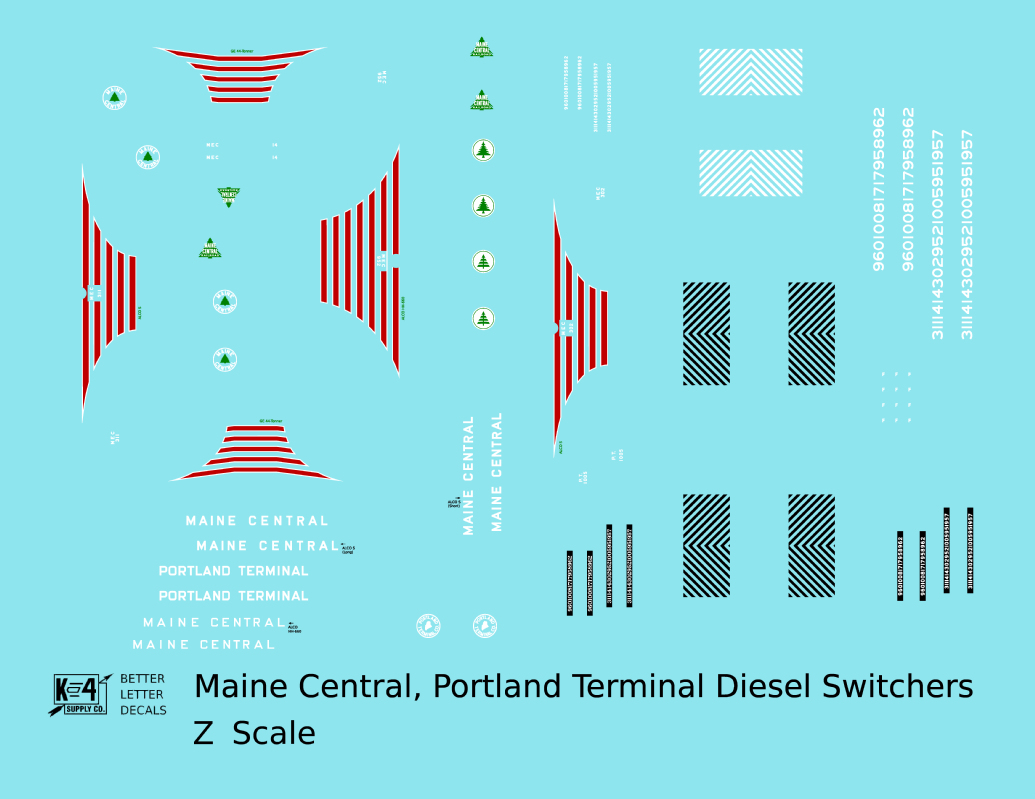 Maine Central Diesel Switcher Locomotive Red and White