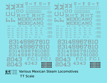 UdeY NdeT FCM Mexicano FCI Various Mexican Steam Locomotives Silver