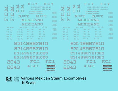 UdeY NdeT FCM Mexicano FCI Various Mexican Steam Locomotives Silver