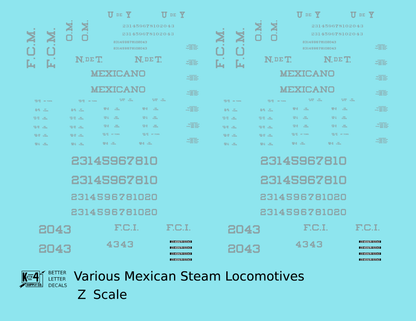 UdeY NdeT FCM Mexicano FCI Various Mexican Steam Locomotives Silver