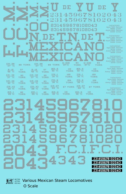 UdeY NdeT FCM Mexicano FCI Various Mexican Steam Locomotives Silver
