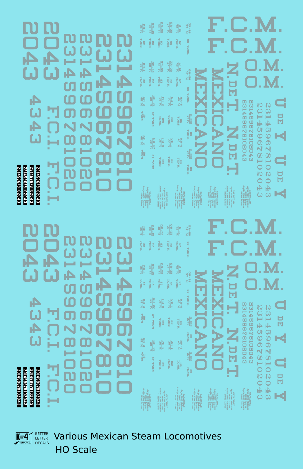 UdeY NdeT FCM Mexicano FCI Various Mexican Steam Locomotives Silver