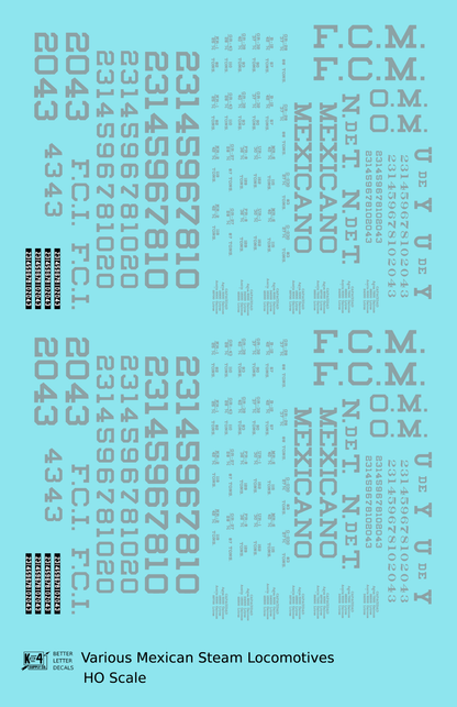 UdeY NdeT FCM Mexicano FCI Various Mexican Steam Locomotives Silver