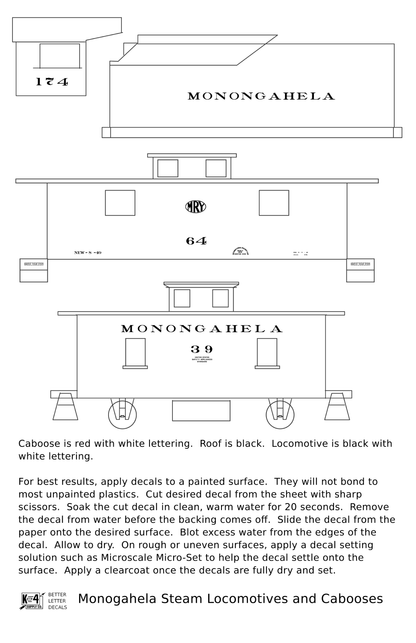 Monongahela Steam Locomotive and Caboose White