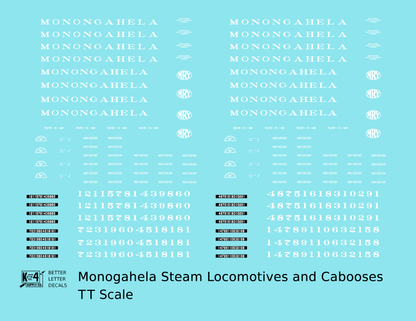 Monongahela Steam Locomotive and Caboose White