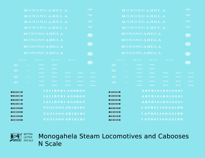 Monongahela Steam Locomotive and Caboose White