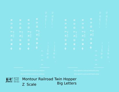 Montour Railroad Ribbed Twin Hopper White Big Lettering