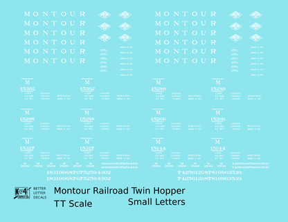 Montour Railroad Ribbed Twin Hopper White Small Lettering