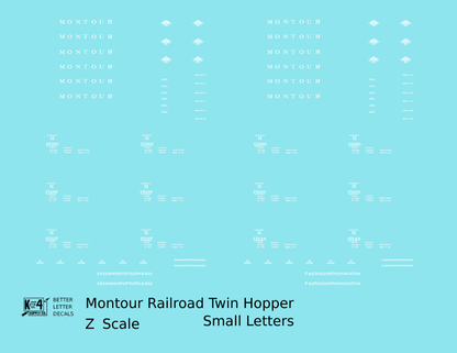 Montour Railroad Ribbed Twin Hopper White Small Lettering