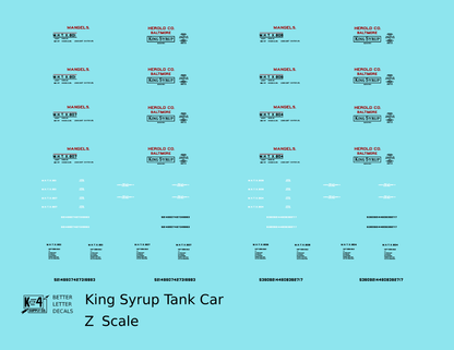 King Syrup Tank Car Red and Black Baltimore