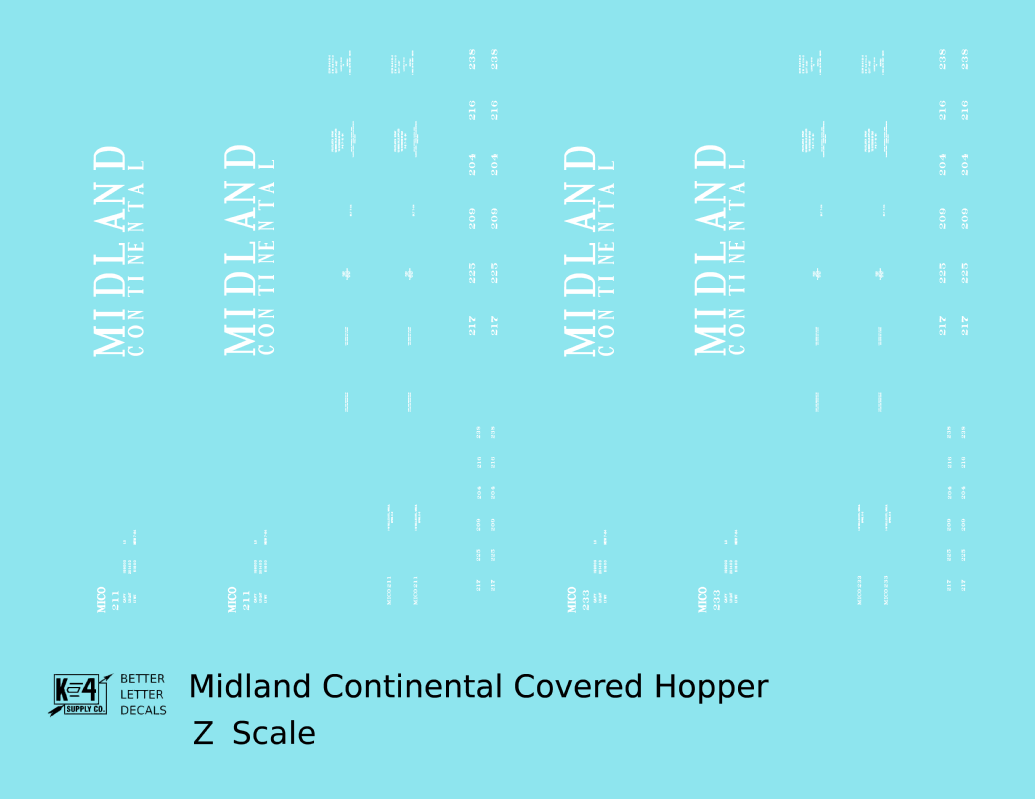 Midland Continental Railway PS Covered Hopper White