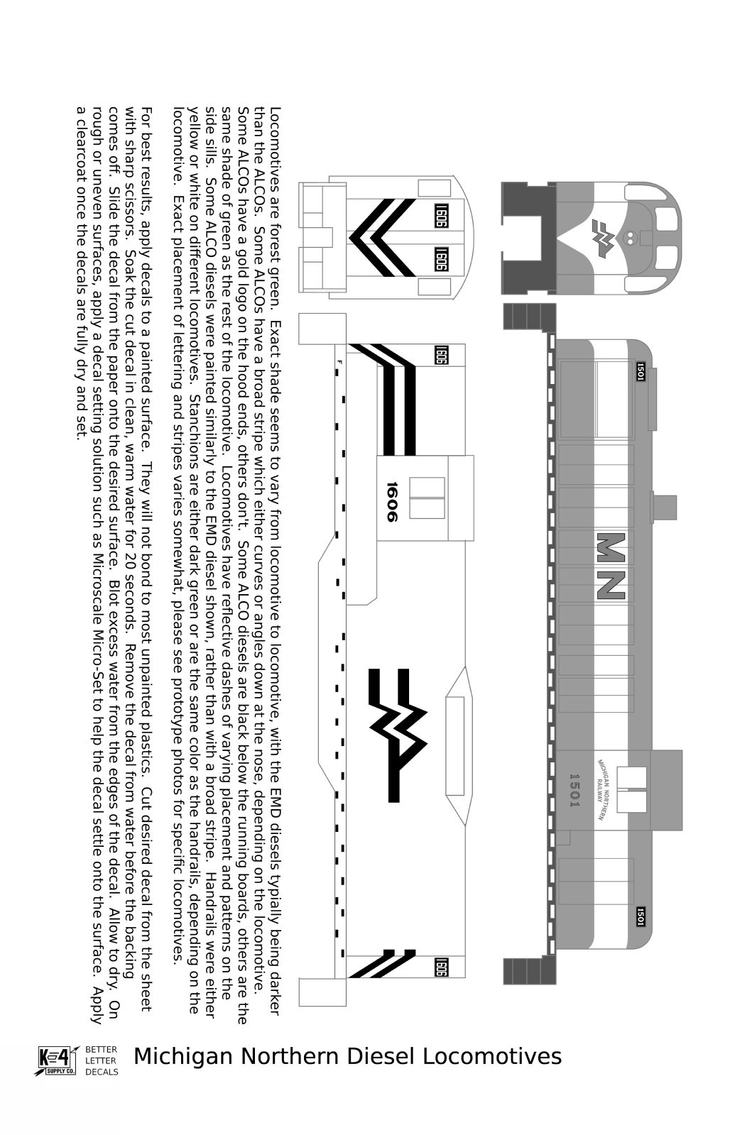 Michigan Northern Diesel Locomotive White and Gold