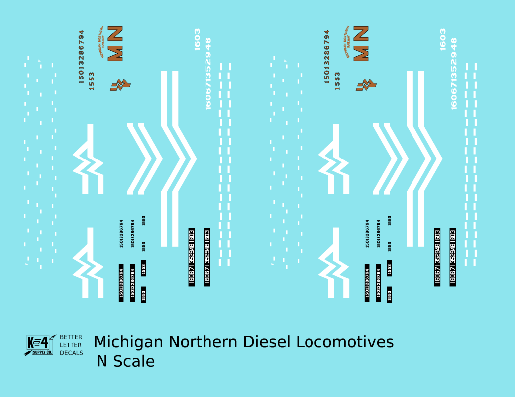 Michigan Northern Diesel Locomotive White and Gold