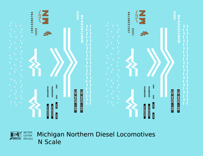 Michigan Northern Diesel Locomotive White and Gold