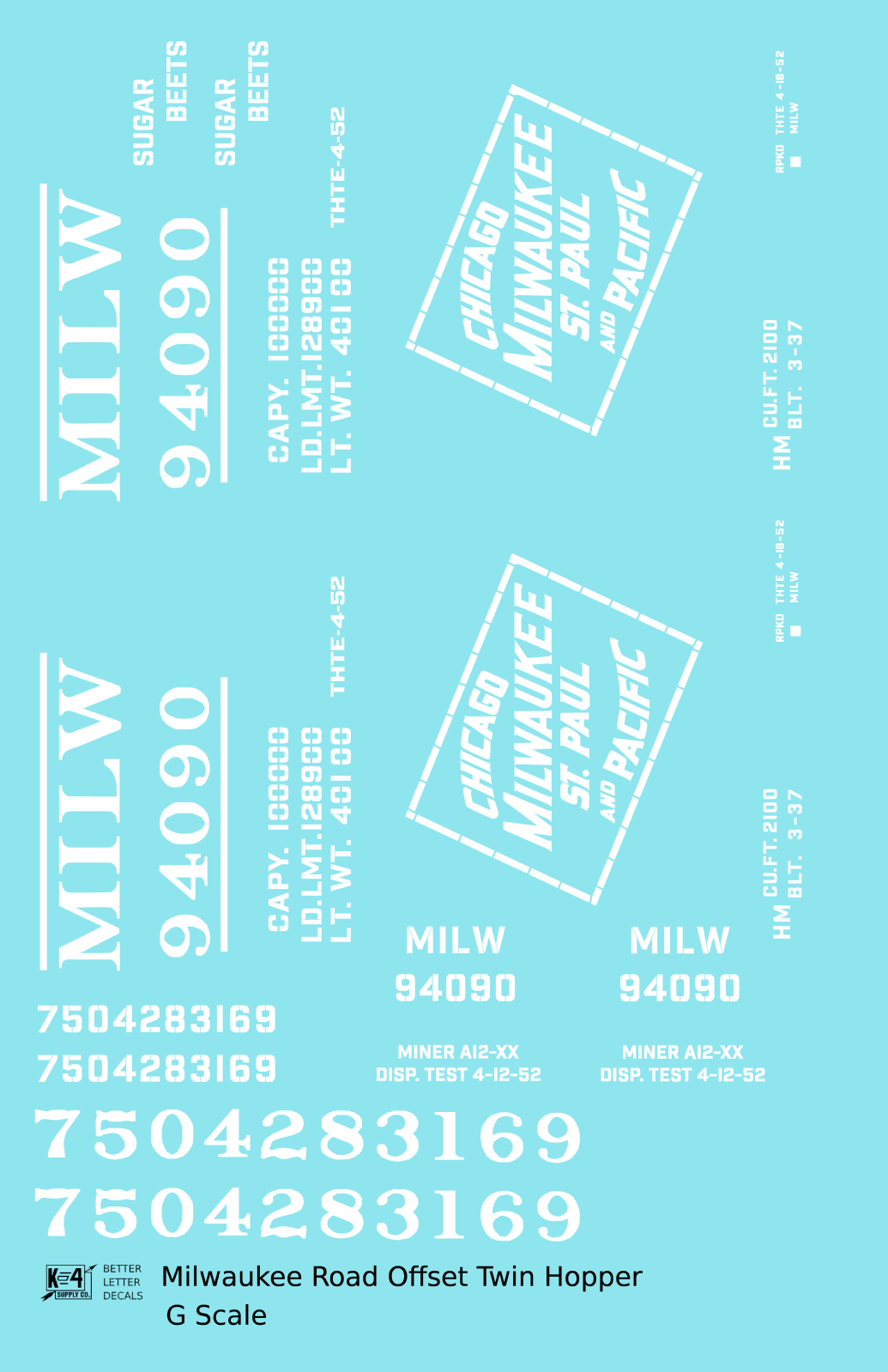 Milwaukee Road Offset Twin Hopper White