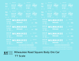 Milwaukee Road Square Body Ore Jenny Car White