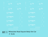 Milwaukee Road Square Body Ore Jenny Car White