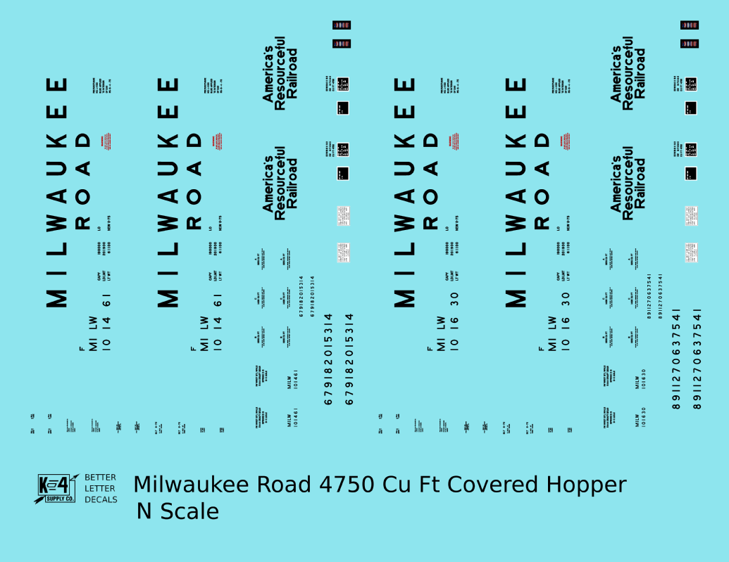 Milwaukee Road 4750 Cu Ft Covered Hopper Black