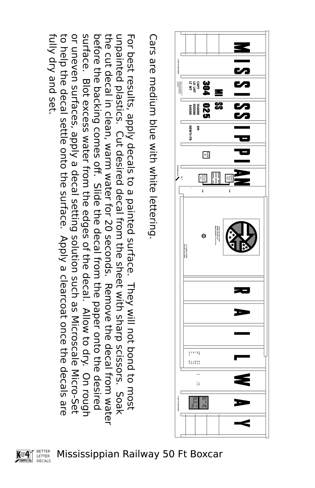 Mississippian Railway 50 Ft Ribbed Boxcar White