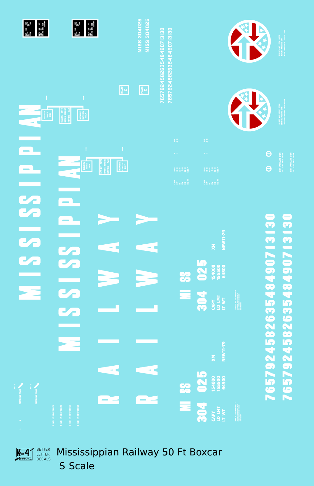 Mississippian Railway 50 Ft Ribbed Boxcar White