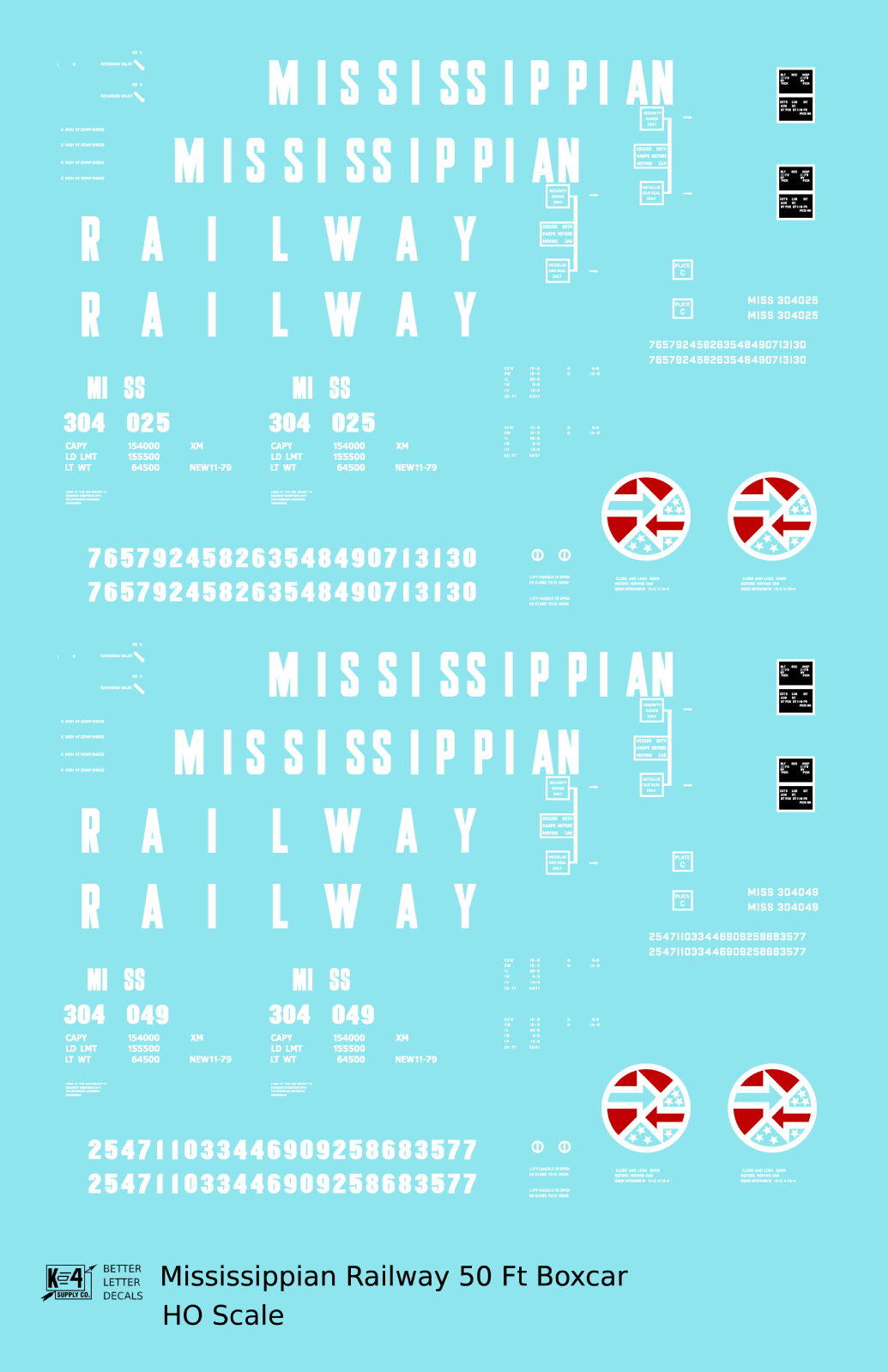 Mississippian Railway 50 Ft Ribbed Boxcar White