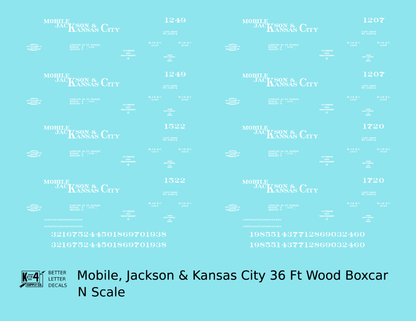 Mobile, Jackson & Kansas City 36 Ft Boxcar White