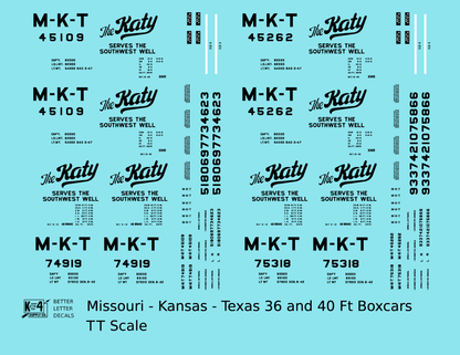 Missouri Kansas Texas 36 Ft, 40 Ft Boxcar Black