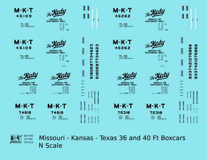 Missouri Kansas Texas 36 Ft, 40 Ft Boxcar Black