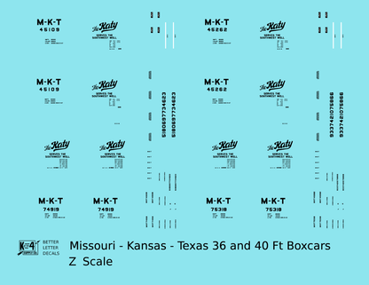 Missouri Kansas Texas 36 Ft, 40 Ft Boxcar Black