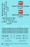 Missouri Kansas Texas Wood Ice Reefer Black Red and White MKT Katy - Decal - Choose Scale