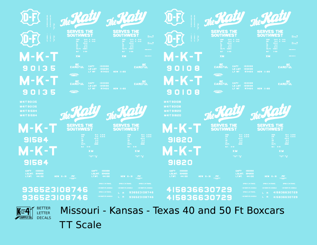 Missouri Kansas Texas 40 Ft Boxcar White