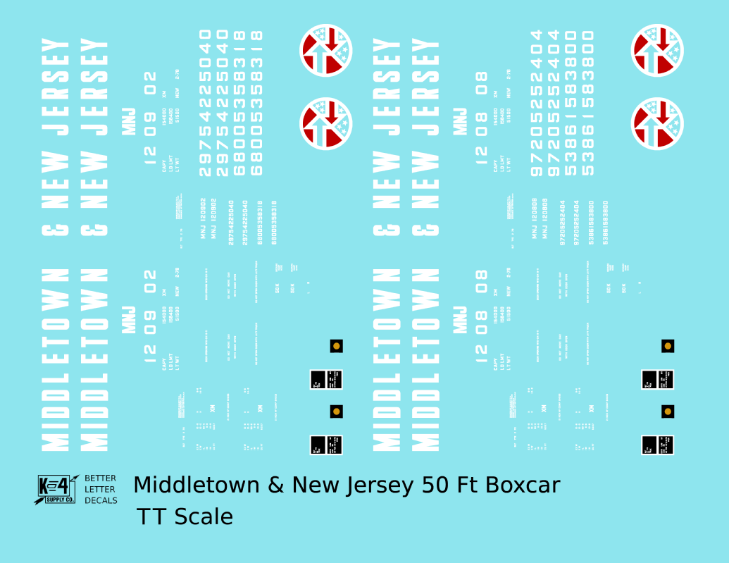 Middletown and New Jersey 50 Ft Ribbed Boxcar White