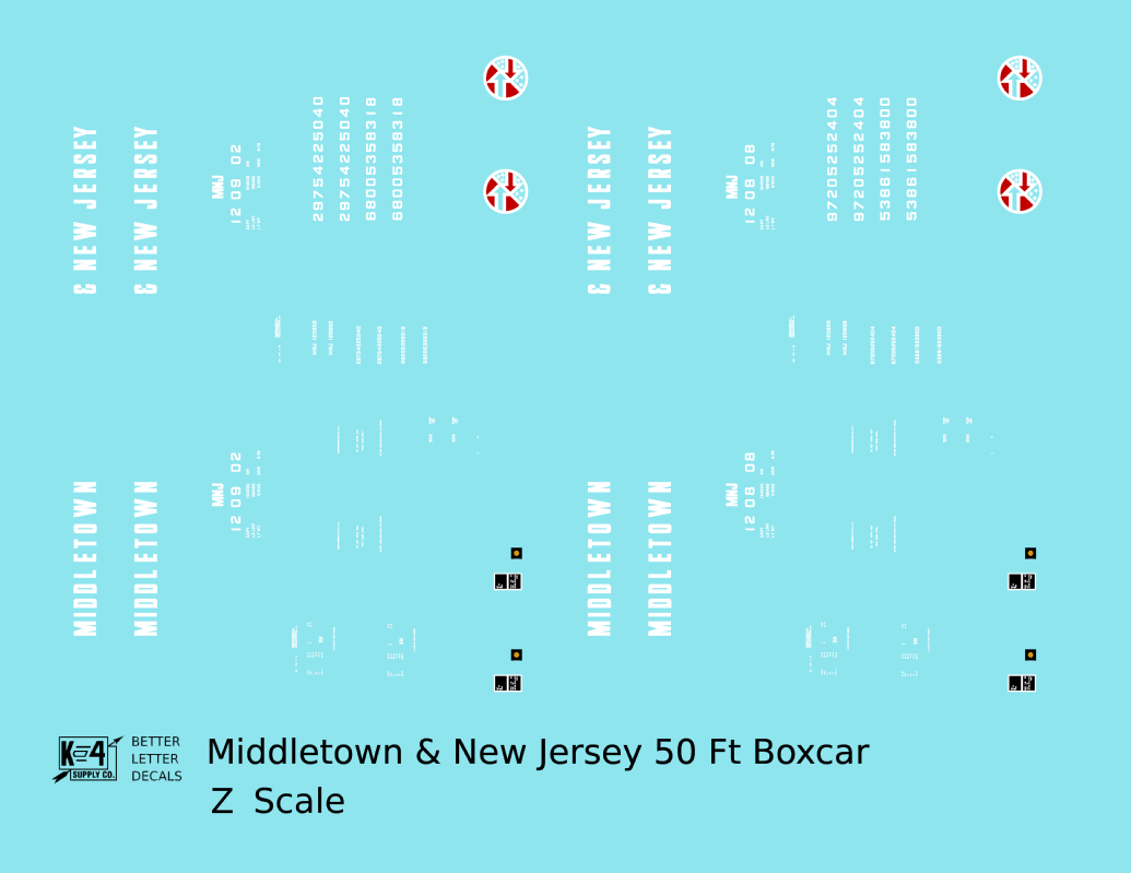 Middletown and New Jersey 50 Ft Ribbed Boxcar White
