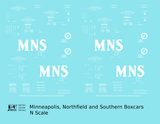 Minneapolis Northfield and Southern 40 and 50 Ft Boxcars White