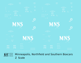 Minneapolis Northfield and Southern 40 and 50 Ft Boxcars White