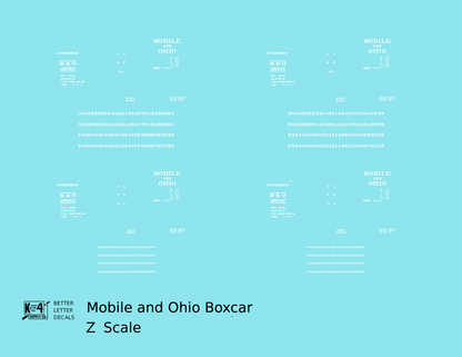 Mobile and Ohio 40 Ft Boxcar White Lettering GM&O Predecessor