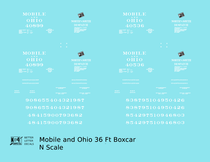 Mobile and Ohio 36 Ft Wood Boxcar White GM&O Predecessor