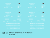 Mobile and Ohio 36 Ft Wood Boxcar White GM&O Predecessor