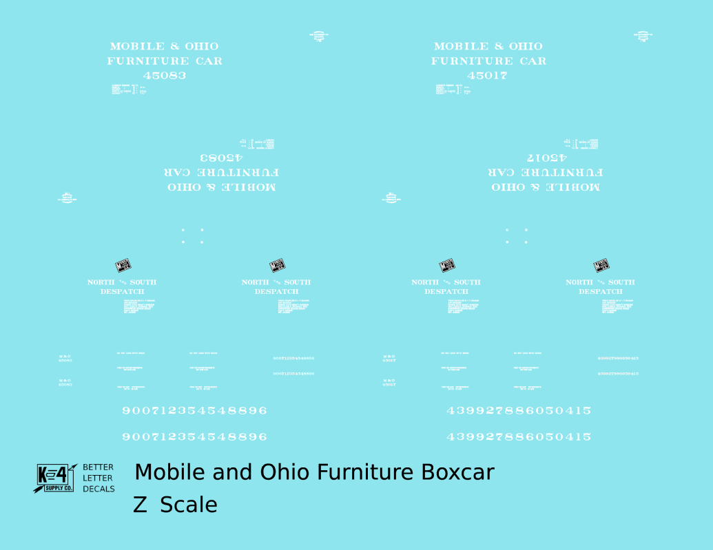 Mobile and Ohio Wood Furniture Boxcar White GM&O Predecessor
