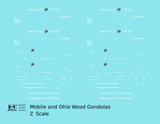 Mobile and Ohio Wood Gondola White GM&O Predecessor